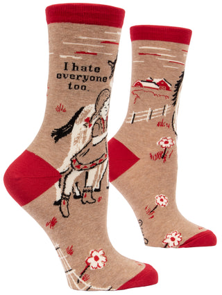 I Hate Everyone Too W-Crew Socks