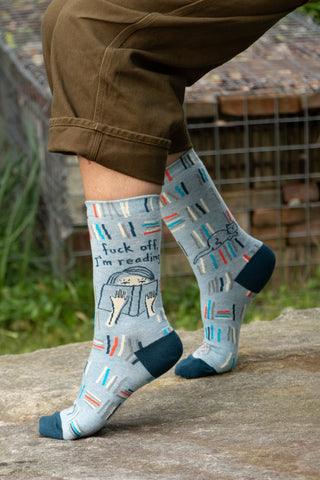 Fuck Off, I'm Reading W-Crew Socks