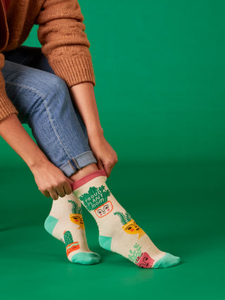 Proud Plant Mom W-Crew Socks