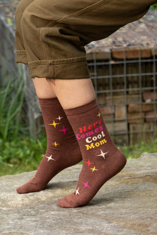 Here Comes Cool Mom W-Crew Socks