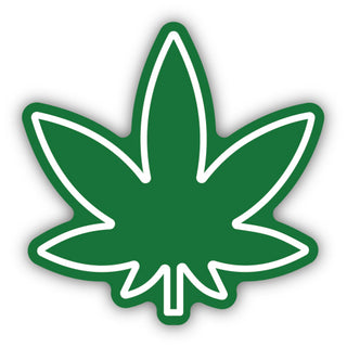 GREEN POT LEAF STICKER