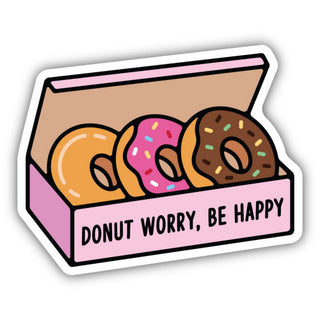 DONUT WORRY BE HAPPY DONUT BOX STICKER